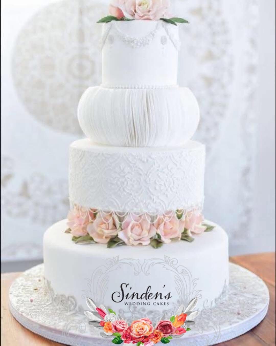 Minimalist white tiered cake